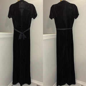 NWOT Unique Vintage Black Velour Shimmer Jumpsuit